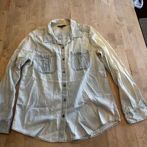 Express Light Gray Casual Shirt